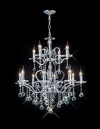 Diyas Zinta 12 Light Crystal Chandelier in Polished Chrome