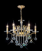 Diyas Zinta 6 Light Chandelier in French Gold with Crystal
